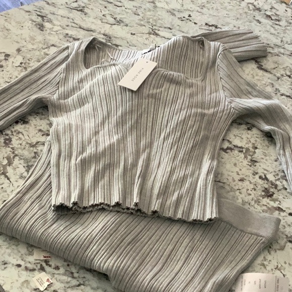 NWT Pink Rose Gray Pants Set XL 💎 - Picture 3 of 7